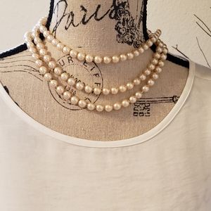 VINTAGE KNOTTED GLASS PEARLS